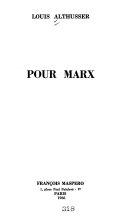 Pour Marx by Louis Althusser book cover