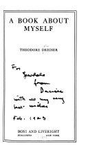 A Book about Myself by Theodore Dreiser book cover