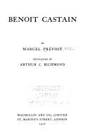 Benoit Castain by Marcel Prévost book cover