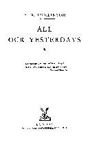 All Our Yesterdays by Henry Major Tomlinson book cover