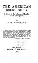The American Short Story by Elias Lieberman book cover