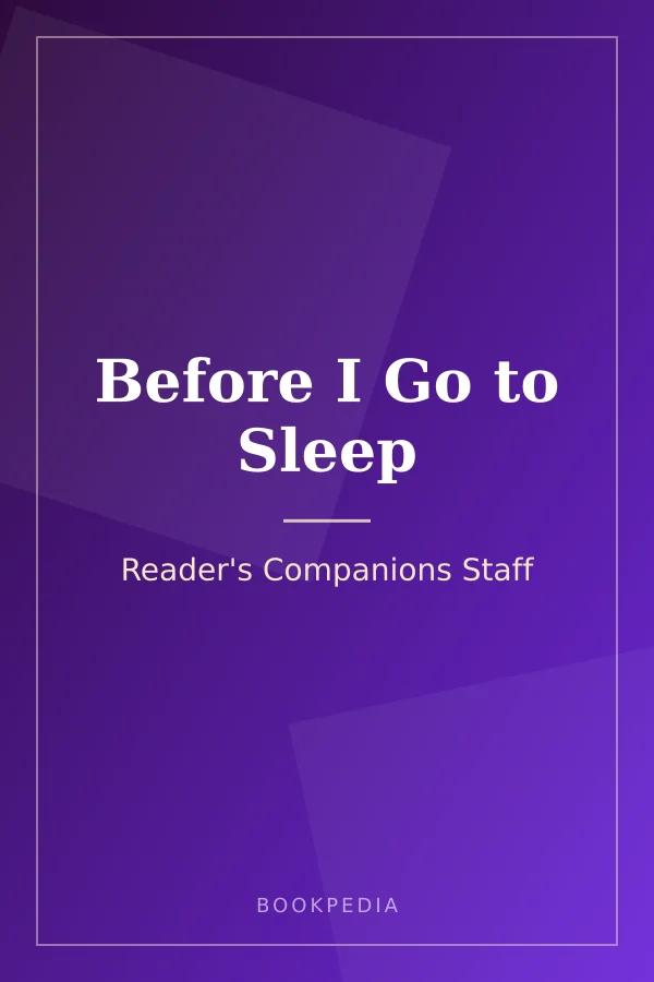 Before I Go to Sleep by Reader's Companions Staff book cover